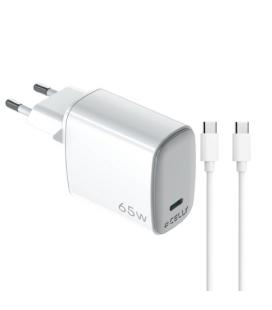 Celly UPTC1USBC65WCTC cargador de dispositivo móvil Smartphone, Tableta Blanco USB Interior