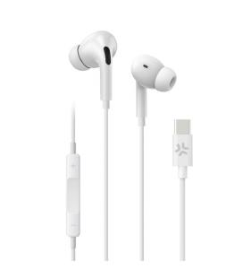 Celly UP1200TYPECWH auricular y casco Auriculares Alámbrico Dentro de oído Llamadas/Música USB Tipo C Blanco