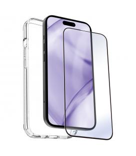 Carcasa myway para apple iphone 15 pro max transparente + protector pantalla cristal templado