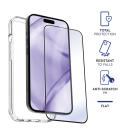 Carcasa myway para apple iphone 15 pro max transparente + protector pantalla cristal templado