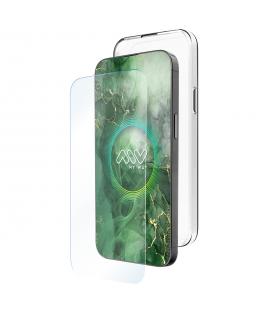 Carcasa myway para apple iphone 16 pro max transparente + protector pantalla cristal templado