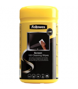 Dispensador de 100 toallitas fellowes 9183101 para limpieza de pantallas/ pack de 6 unidades