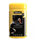 Dispensador de 100 toallitas fellowes 9183101 para limpieza de pantallas/ pack de 6 unidades