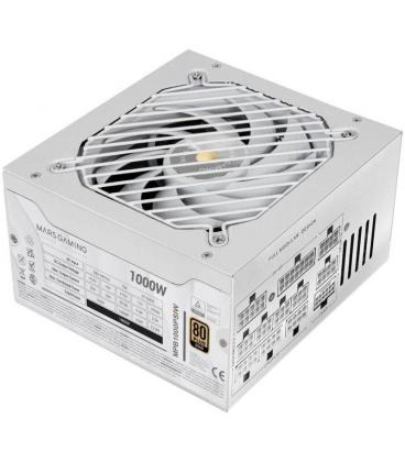 Fuente de alimentación mars gaming mpb1000psi/ 1000w/ ventilador 14cm/ 80 plus gold/ blanca