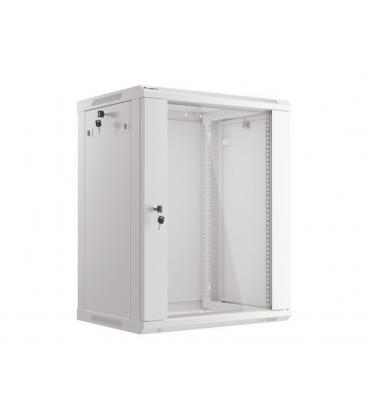 ARMARIO LANBERG MURAL RACK 19" 15U 600X450 FLAT PACK V2 PUERTA CRISTAL GRIS