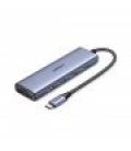 HUB UGREEN 6EN1 USB-C A HDMI + 3XUSB-A + SD/TF