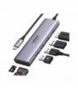 HUB UGREEN 6EN1 USB-C A HDMI + 3XUSB-A + SD/TF
