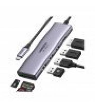 HUB UGREEN 6EN1 USB-C A HDMI + 3XUSB-A + SD/TF