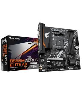 GIGABYTE B550M AORUS ELITE AX Placa base - Procesadores AMD Ryzen 5000, VRM de 5+3 fases, hasta 4733 MHz DDR4, 1xPCIe 4.0 + 1xPC