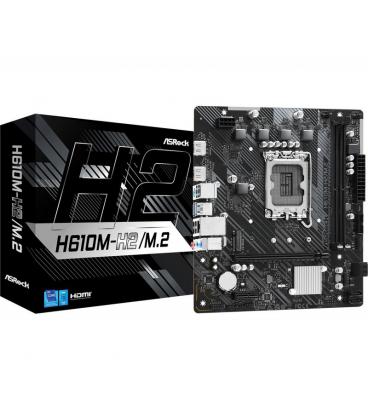 Placa base asrock h610m - h2 1700 - m.2 2ddr4 pcie4 lan 4sata3 m2 hdmi matx