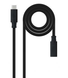 Cable alargador usb tipo-c 3.2 nanocable 10.01.4501/ usb tipo-c macho - usb tipo-c hembra/ 1m/ negro