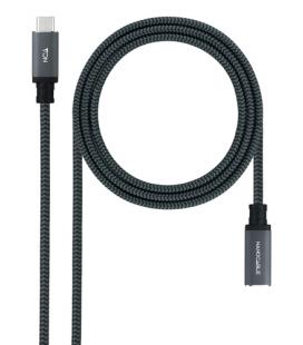 Cable alargador usb tipo-c 3.2 nanocable 10.01.4501-l150-comb/ usb tipo-c macho - usb tipo-c hembra/ 1.5m/ negro