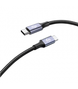 Cable usb 2.0 tipo-c subblim plus/ usb tipo-c macho - usb tipo-c macho/ hasta 100w/ 480mbps/ 1m/ negro