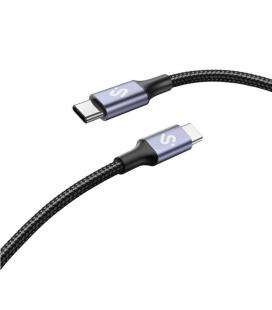 Cable usb 2.0 tipo-c subblim plus/ usb tipo-c macho - usb tipo-c macho/ hasta 100w/ 480mbps/ 2m/ negro