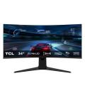 Monitor gaming curvo tcl 34r83q 34'/ wqhd/ 1ms/ 170hz/ va/ regulable en altura/ blanco y negro