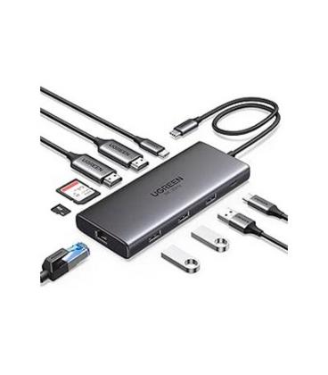 HUB UGREEN 10EN1 USB-C A HDMI+USB-C+USB-A+RJ45