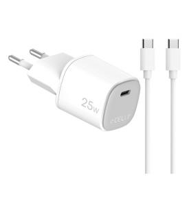 Celly UPTC1USBC25WCTC cargador de dispositivo móvil Smartphone, Tableta, Teléfono Blanco USB Interior