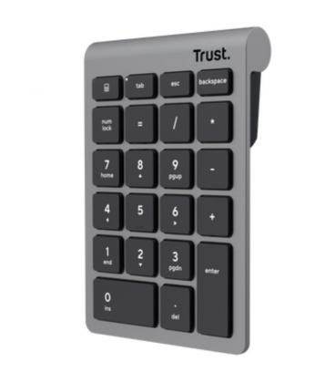 Teclado numérico inalámbrico trust xalas wireless/ plata