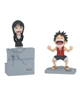 Figura banpresto one piece world collectable log stories luffy & robin 10cm
