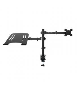 Coolbox soporte monitor+portátil monobrazo acero