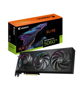 GIGABYTE AORUS GeForce RTX 5060 Ti ELITE 16G Tarjeta Gráfica – 16 GB GDDR7, 128 bits, PCI-E 5.0, 2722 MHz Frecuencia del núcleo,