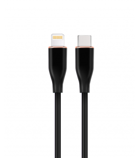 CABLE DE CARGA Y DATOS GEMBIRD USB TIPO-C A 8 PINES DE SILICONA PREMIUM 1,5M BK