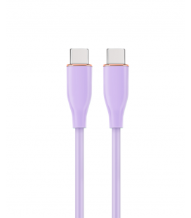 CABLE DE CARGA Y DATOS GEMBIRD (PD) TIPO-C SILICONA ALTA CALIDAD 1,5M MORADO