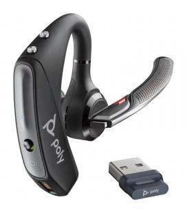 Auricular inalámbrico plantronics voyager 5200 + cable usb-a a micro usb + llave bt700/ con micrófono/ bluetooth/ negro