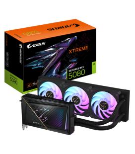 GIGABYTE AORUS GeForce RTX 5080 XTREME WATERFORCE 16G Tarjeta Gráfica - 16GB GDDR7, 256 bits, PCI-E 5.0, 2805MHz Core Clock, 3 x