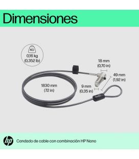 Cable de seguridad para portátiles hp 63b28aa/ 1.83m