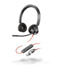 Auricular poly blackwire 3320 stereo usb - c headset + adaptador usb - c - a
