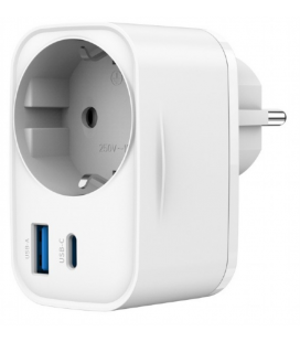 CARGADOR RAPIDO GEMBIRD USB DE 2 PUERTOS CON TOMA DE CA DE PASO 20 W BLANCO