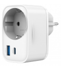 CARGADOR RAPIDO GEMBIRD USB DE 2 PUERTOS CON TOMA DE CA DE PASO 20 W BLANCO