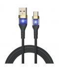 Iggual cable usb-a a tipo c 3a 100 cm trenzado led