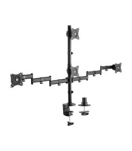 Soporte de mesa para 4 monitores y tv aisens dt27tsr-379/ giratorio/ inclinable/ hasta 8kg