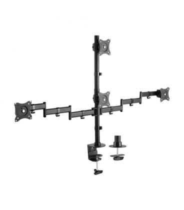 Soporte de mesa para 4 monitores y tv aisens dt27tsr-379/ giratorio/ inclinable/ hasta 8kg
