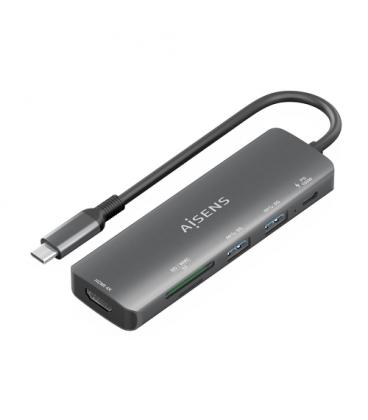 Docking usb tipo-c aisens asuc-5p011-gr/ 1xhdmi/ 2xusb/ 1xusb tipo-c pd/ 1xlector tarjetas/ gris