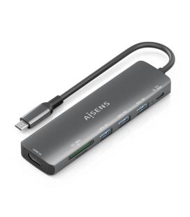 Docking usb tipo-c aisens asuc-7p025-gr/ 1xhdmi/ 3xusb/ 1xusb tipo-c pd/ 1xlector tarjetas/ gris