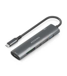 Docking usb tipo-c aisens asuc-7p025-gr/ 1xhdmi/ 3xusb/ 1xusb tipo-c pd/ 1xlector tarjetas/ gris