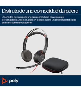 Auriculares poly blackwire 5220 usb-c + 3.5 mm + adaptador usb-c/a/ con micrófono/ jack 3.5 - usb tipo-c/ bulk/ negros