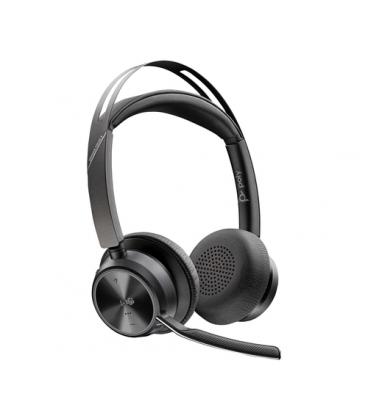 Auriculares inalámbricos poly voyager focus 2 para microsoft teams + adaptador usb-c-a + soporte de carga/ con micrófono/