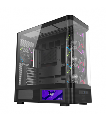 Torre PC Caja PC XYZ QUANTUM PRO Curva Cristal/Pantalla 6.2”/Soporte GPU 400mm/A-RGB/ATX