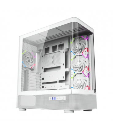 Torre PC Torre XYZ Quantum Doble Cristal Curvo 4xVortex A-RGB ATX/420mm Líquida USB-C Negro/Blanco