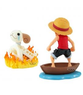 Figura banpresto one piece world collectable figure log stories monkey.d.luffy & going merry 8cm