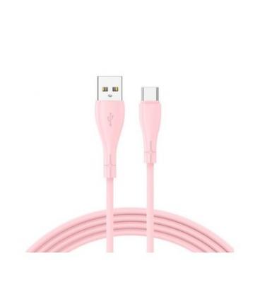 CABLE COOL USB A USB-C 1M NYLON PINK