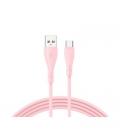 CABLE COOL USB A USB-C 1M NYLON PINK