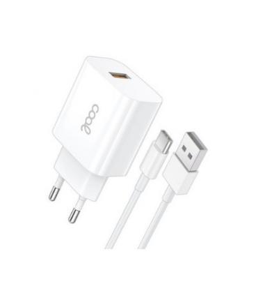 CARGADOR COOL USB-C 12W 2.4 AMP WHITE CABLE 1.2M