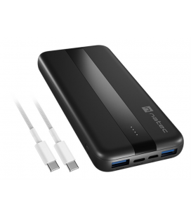 POWERBANK NATEC TREVI SLIM QV2 10000MAH 2XUSB-A 18W + 1XUSB-C 20W + CABLE USB-C