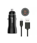 CARGADOR COOL COCHE DUAL LIGHTNING 20W BLACK CABLE