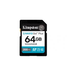 Tarjeta de memoria kingston canvas go! plus 64gb sd xc/ clase 10/ 200mbs